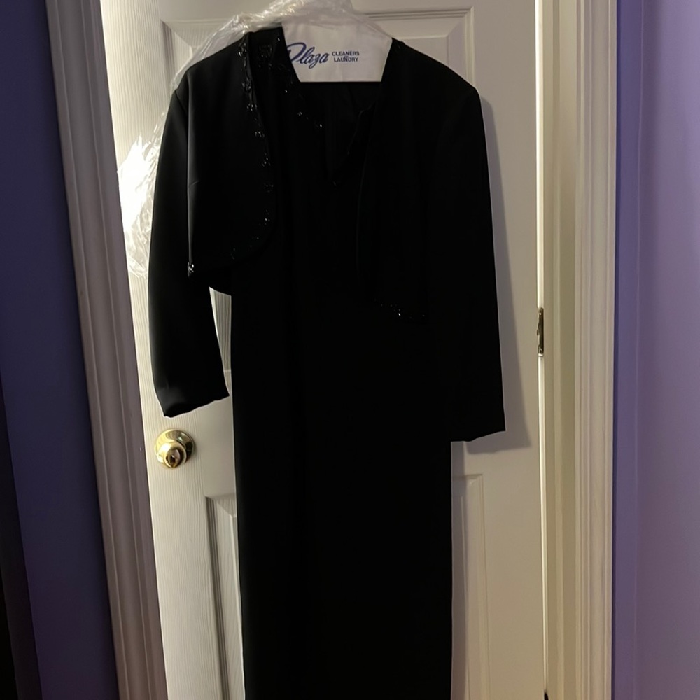 Rimini black evening gown with jacket and beading size 12P